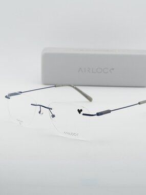 Airlock AIRLOCK CROP 202 414 Rimless Rectangle Eyeglasses 53mm – Satin Navy